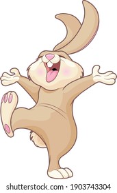 Illustration of cute happy bunny