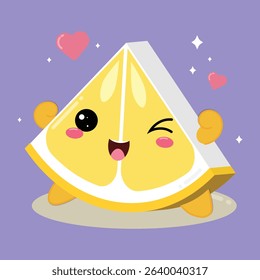 Illustration Of A Cute And Happy Cartoon Lemon Fruit Slice
