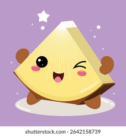 Illustration Of A Cute And Happy Cartoon Pineapple Fruit Slice