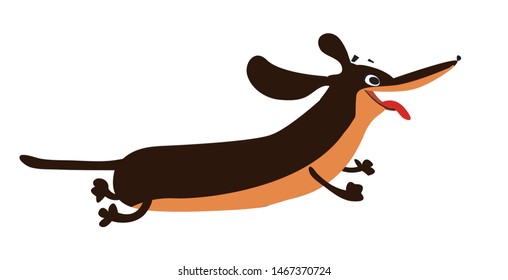 Illustration of the cute happy dog running - Vector