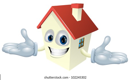 Illustration Of A Cute Happy House Character Smiling