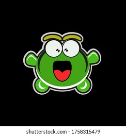 illustration of a cute and happy turtle character. eps 10.