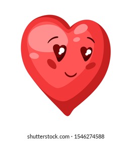 Illustration of cute heart. Celebrating Valentine Day. Symbol of lovers.