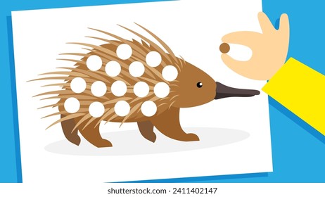Illustration of a Cute Hedgehog in a Flat Design Style