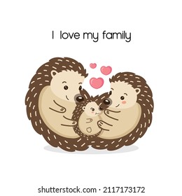 Illustration der süßen Hedgehogs-Familie