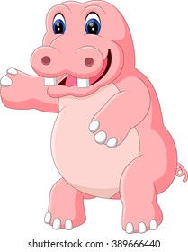 illustration of Cute hippo cartoon