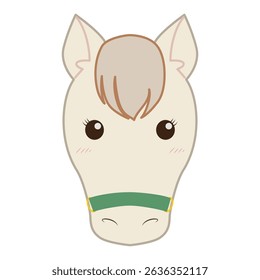 Illustration of a cute horse character.Horse illustration material for New Year's postcards.