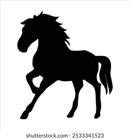  Illustration cute Horse Silhouette Design