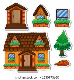 Illustration Cute House Stock Vector (Royalty Free) 1330973660 ...