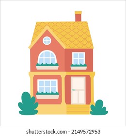 Illustration of a cute house isolated on white background