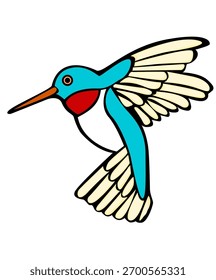 Illustration of a cute hummingbird