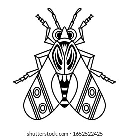 
Illustration of cute Insect black line art, Vector pattern on white background for you design 