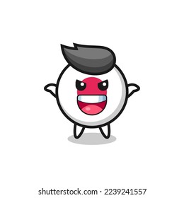 the illustration of cute japan flag badge doing scare gesture , cute style design for t shirt, sticker, logo element