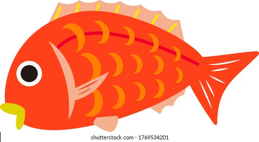 Illustration of cute Japanese sea bream.