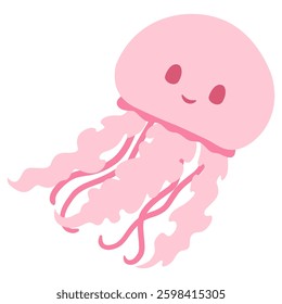illustration of cute jelly fish suitable for sticker, clipart and others