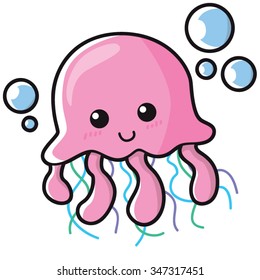 Illustration of cute jellyfish
