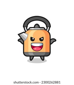 the illustration of cute kettle doing scare gesture , cute style design for t shirt, sticker, logo element