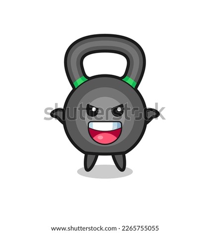 the illustration of cute kettleball doing scare gesture , cute style design for t shirt, sticker, logo element