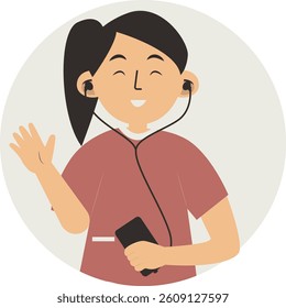 Illustration of Cute Kid Smartphone Addiction. Using Gadget for Playing Game and Media Social. Vector Character