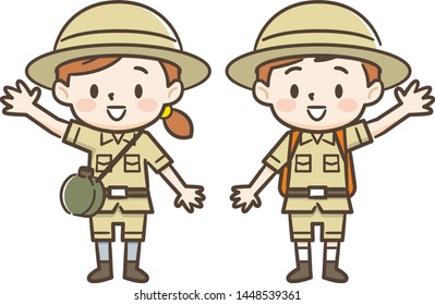 Illustration of cute kids of adventurer
