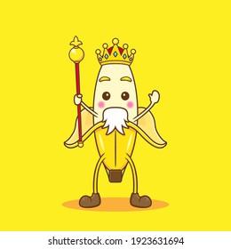 Illustration of cute king banana character