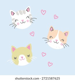 ilustração de um bonito rosto de gatinho 