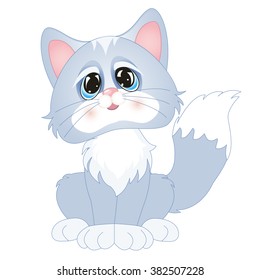 Illustration of cute kitten showing