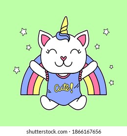 ILLUSTRATION EINER KÜHLKÜCHE MIT KLEIDEN UND EINEM RINBOW MIT SCHWEINEN, SCHWANKEN DRUCKVEKTOREN