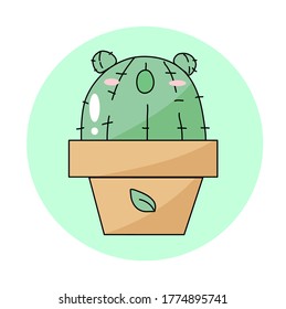 Illustration of cute koala cactus