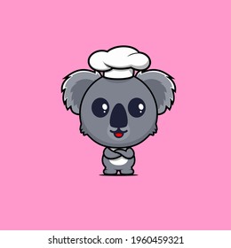 illustration of cute koala chef vector design