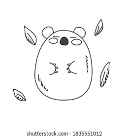 Ilustración del lindo doodle de koala