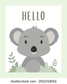 Illustration of cute koala with flat style.