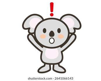 Illustration of a cute koala looking surprised