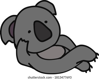 Illustration of a cute koala lying down