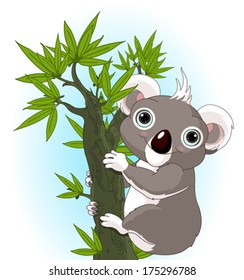 Illustration of Cute koala on a tree