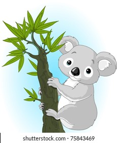 Illustration of Cute koala on a tree