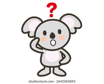 Illustration of a cute koala tilting its head in confusion