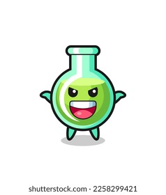 the illustration of cute lab beakers doing scare gesture , cute style design for t shirt, sticker, logo element
