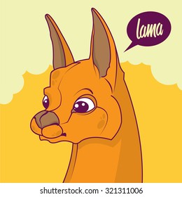 Illustration cute Lama