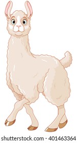 Illustration of cute lama  