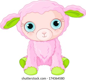 Illustration of cute lamb character