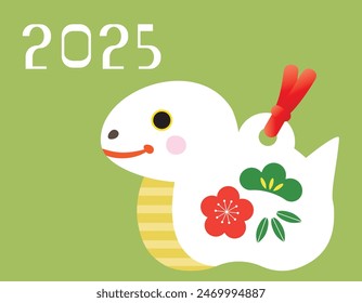 Illustration of a cute laughing snake clay bell