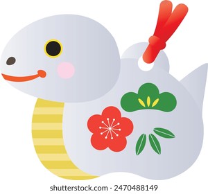 Illustration of a cute laughing snake clay bell