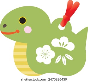 Illustration of a cute laughing snake clay bell