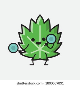 Ilustración del carácter del vector de mascota de hoja de corte
