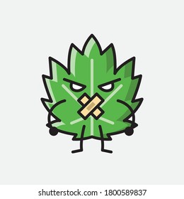 Ilustración del carácter del vector de mascota de hoja de corte