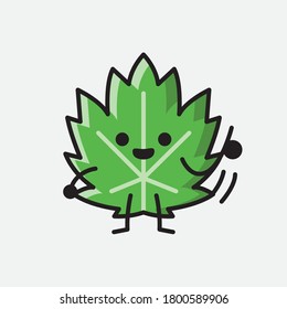 Ilustración del carácter del vector de mascota de hoja de corte