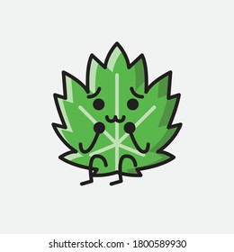 Ilustración del carácter del vector de mascota de hoja de corte