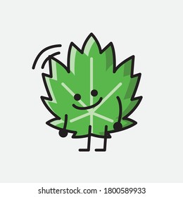 An illustration of Cute Leaf Mascot Vector Character