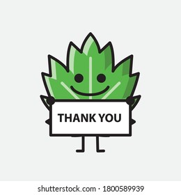 Ilustración del carácter del vector de mascota de hoja de corte